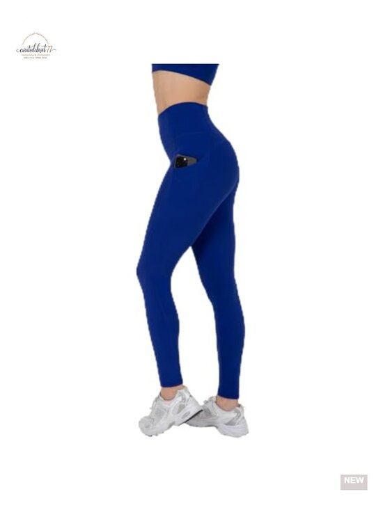 Pants - High Waisted Pocket Leggings with Tummy Control - Yoga Pants